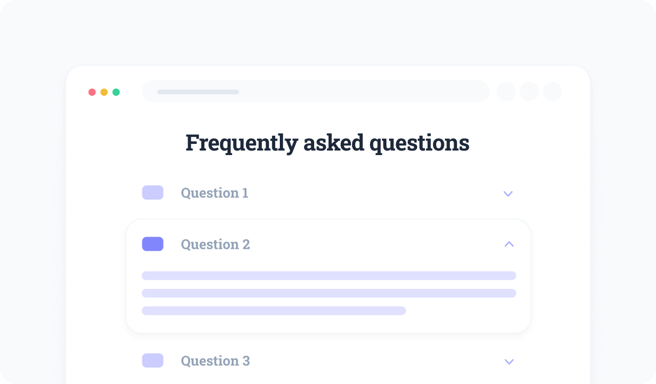 Schema-only template for a FAQ section.