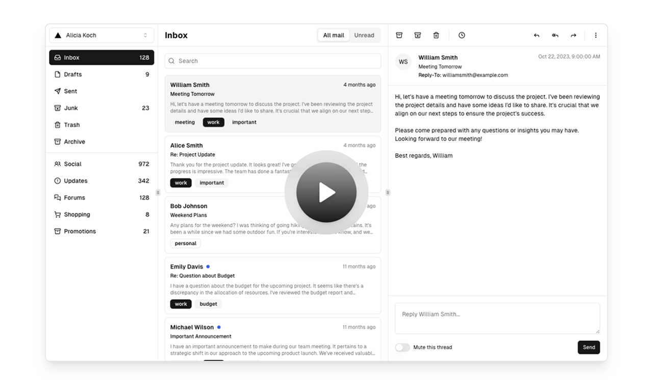 A hero section with a video dialog to introduce or demo your product.