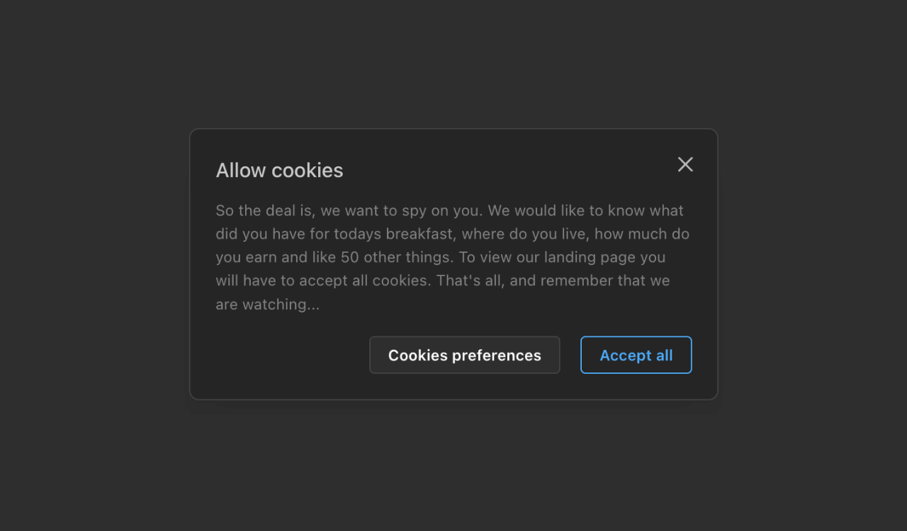 A cookies banner component built with Mantine.