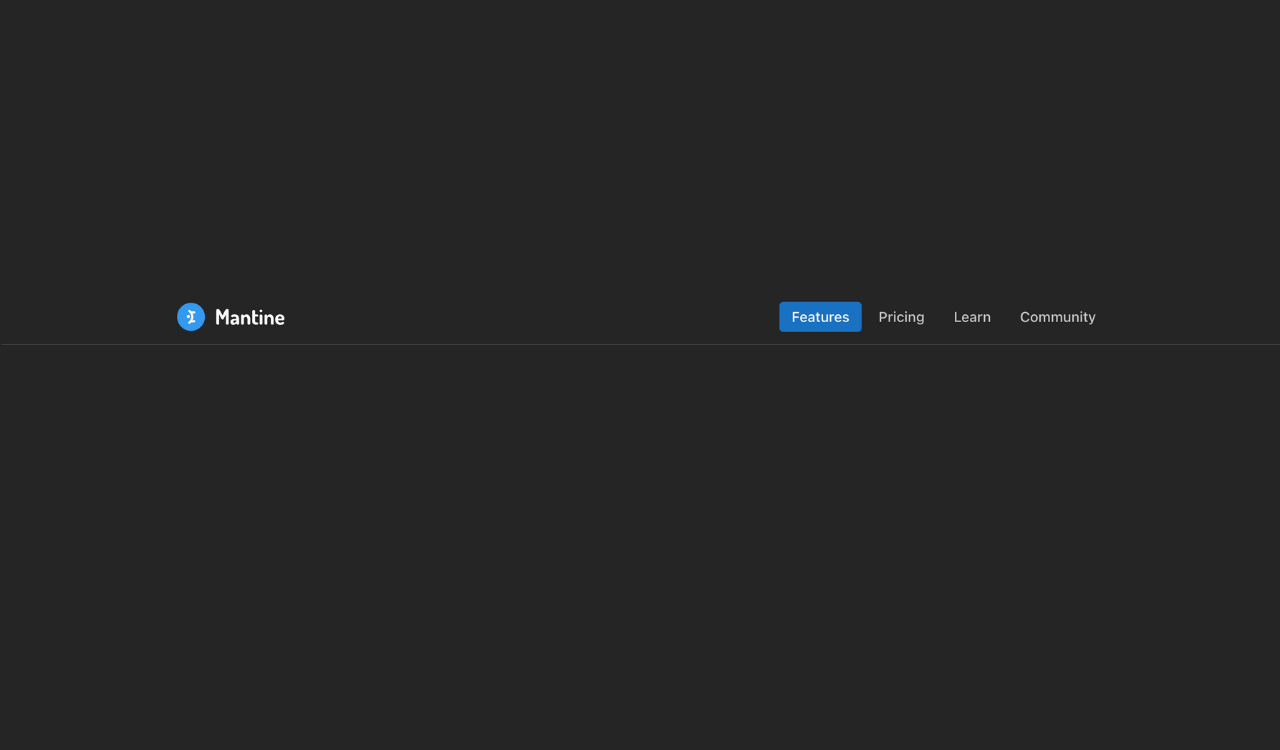 A simple header component built with Mantine.
