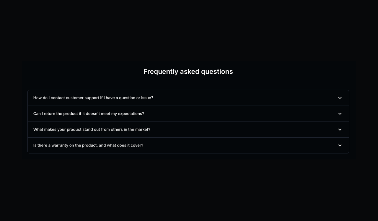 A FAQ section using Material UI components and Croct.