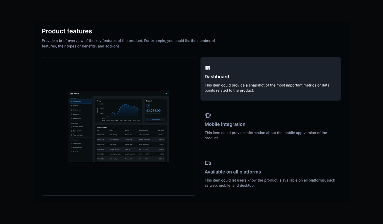 A features section using Material UI components and Croct.
