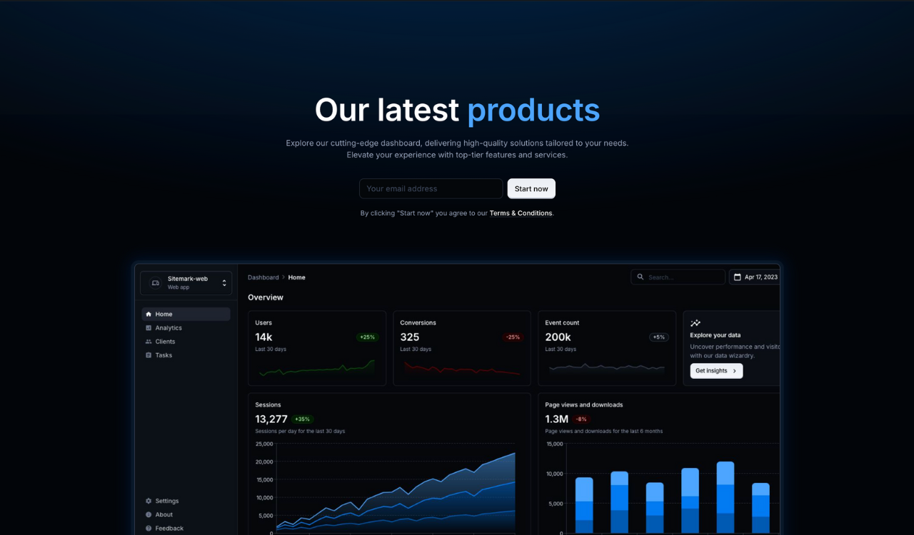 A hero section using Material UI components and Croct.