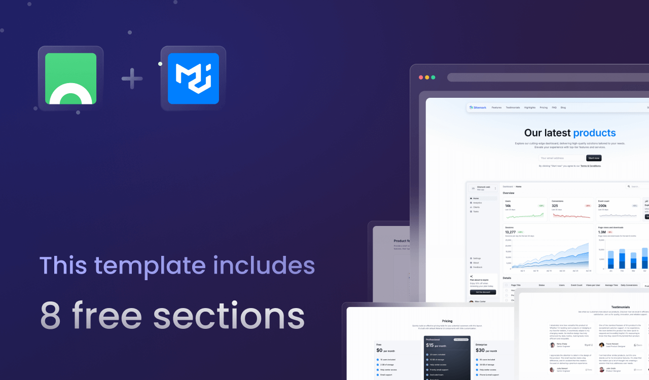 A marketing page template using Material UI and Croct.