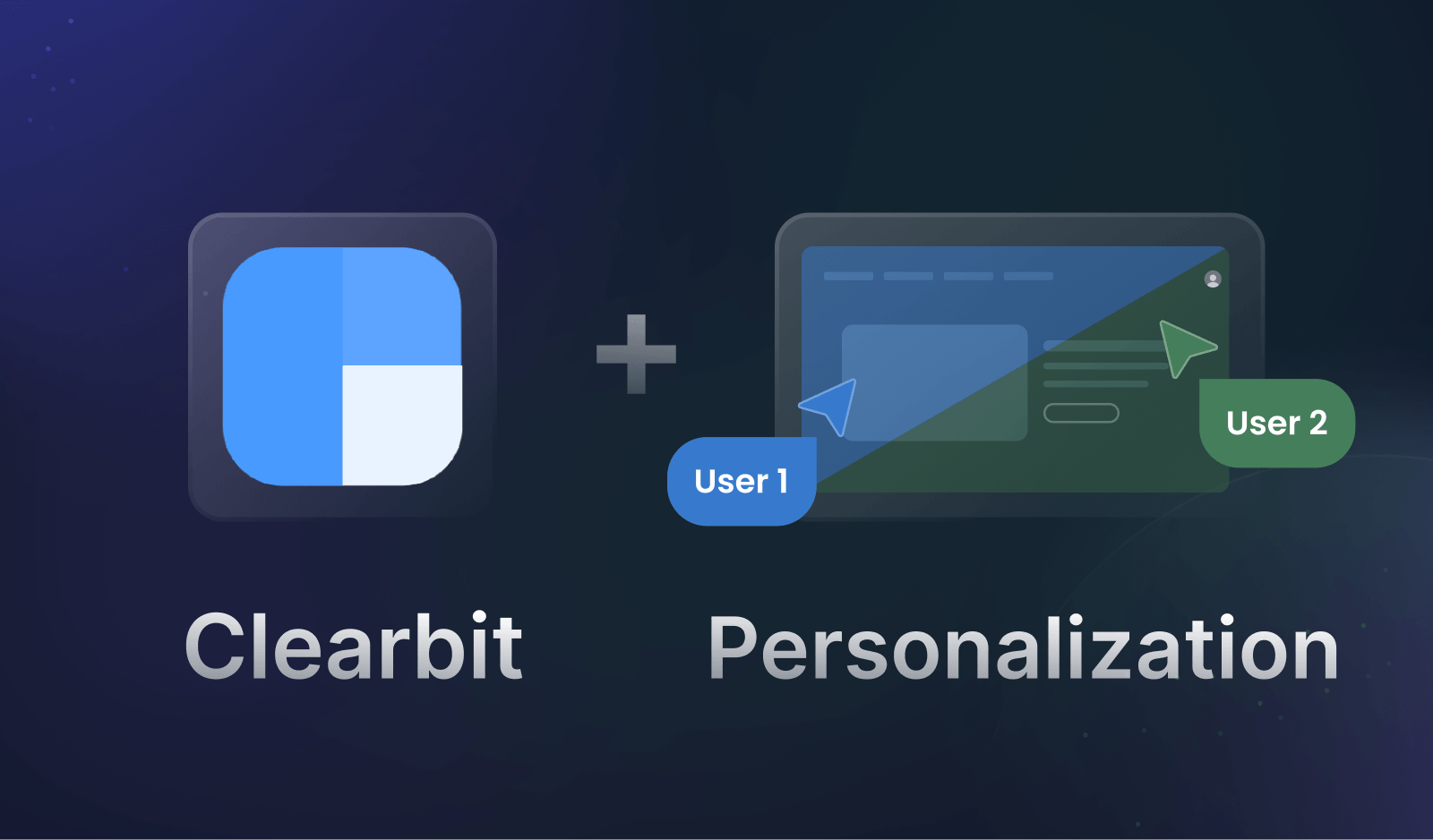 A personalized experience based on Clearbit firmographic data.